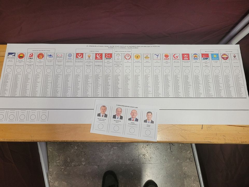 Fotoğraf: Istanbul Ballot paper in 2023 Turkish General Elections 20230514 (1)